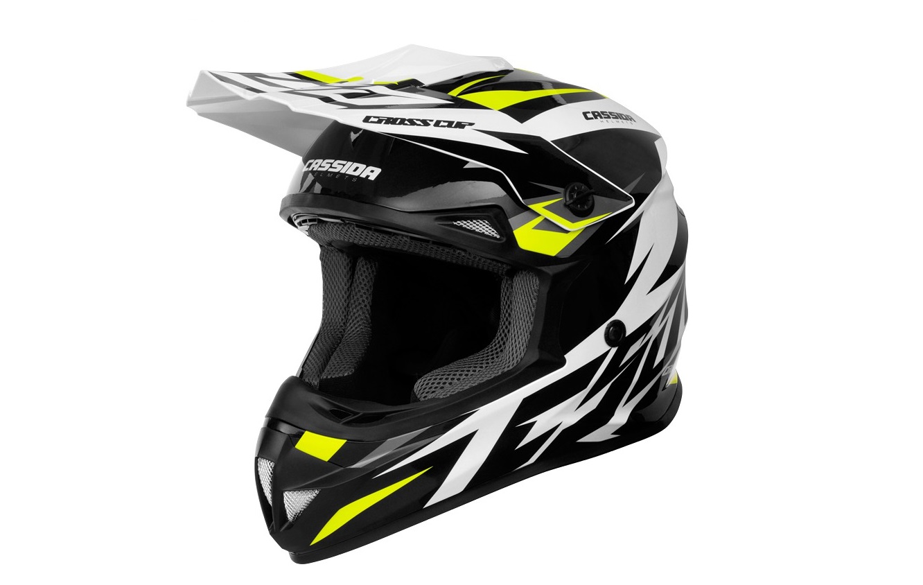 Motocross Helmet CASSIDA CROSS CUP TWO white/ yellow fluo/ black/ grey 2XL