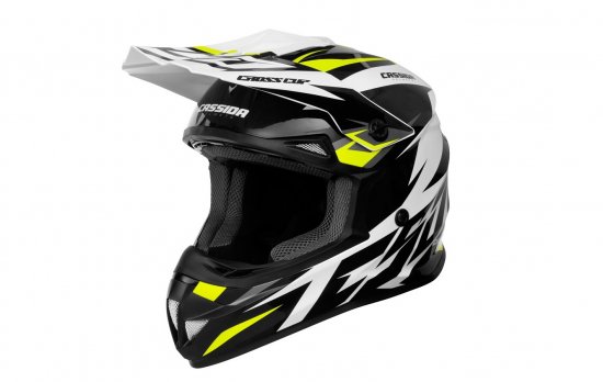 Motocross Helmet CASSIDA CROSS CUP TWO white/ yellow fluo/ black/ grey S