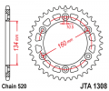 Rear ALU sprocket JT JTA 1308-42BLK 42T, 520 Crni