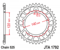Rear ALU sprocket JT JTA 1792-43BLK 43T, 525 Crni