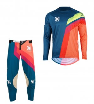 Set of MX pants and MX jersey YOKO VIILEE blue/orange; blue/orange/yellow 38 (XXL)